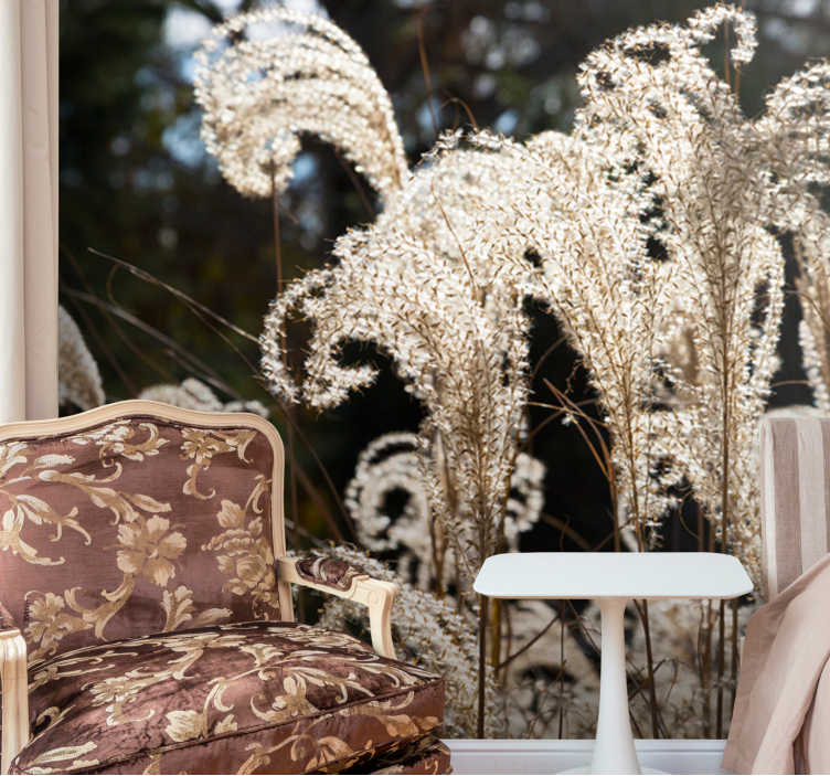 Flower mural elegant pampas grass design - TenStickers