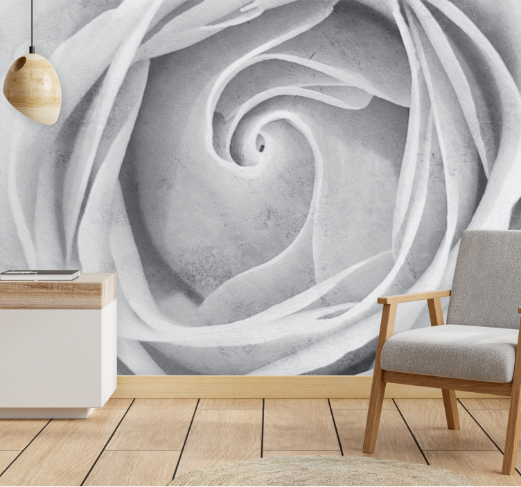 Flower mural elegant rose spiral - TenStickers