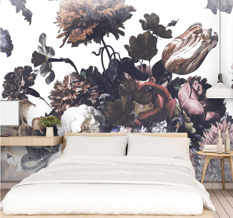 Flower mural floral arrangement design - TenStickers