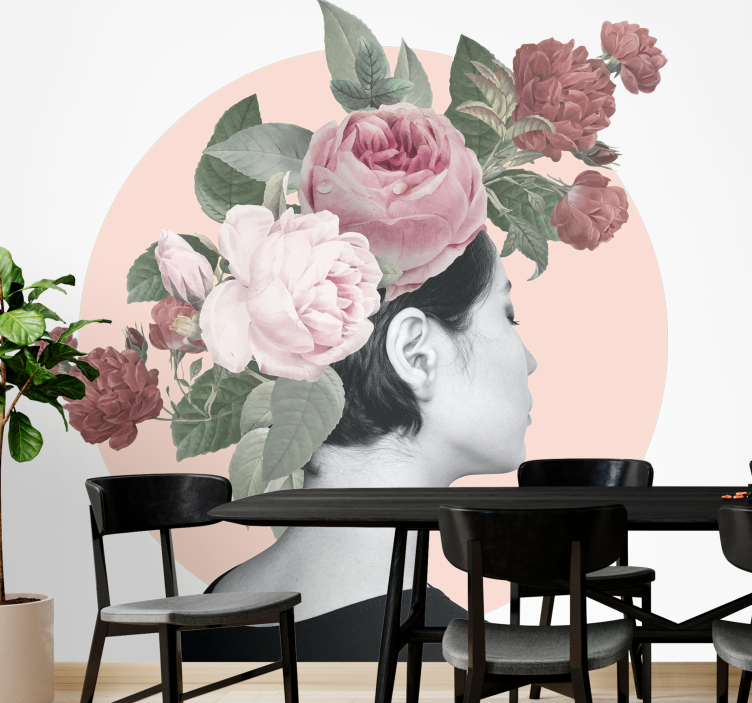Flower mural floral hair decoration - TenStickers