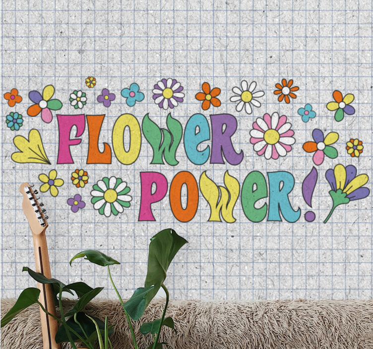 Flower mural flower power design - TenStickers