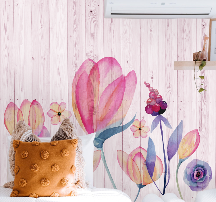 Flower mural graceful floral arrangement - TenStickers