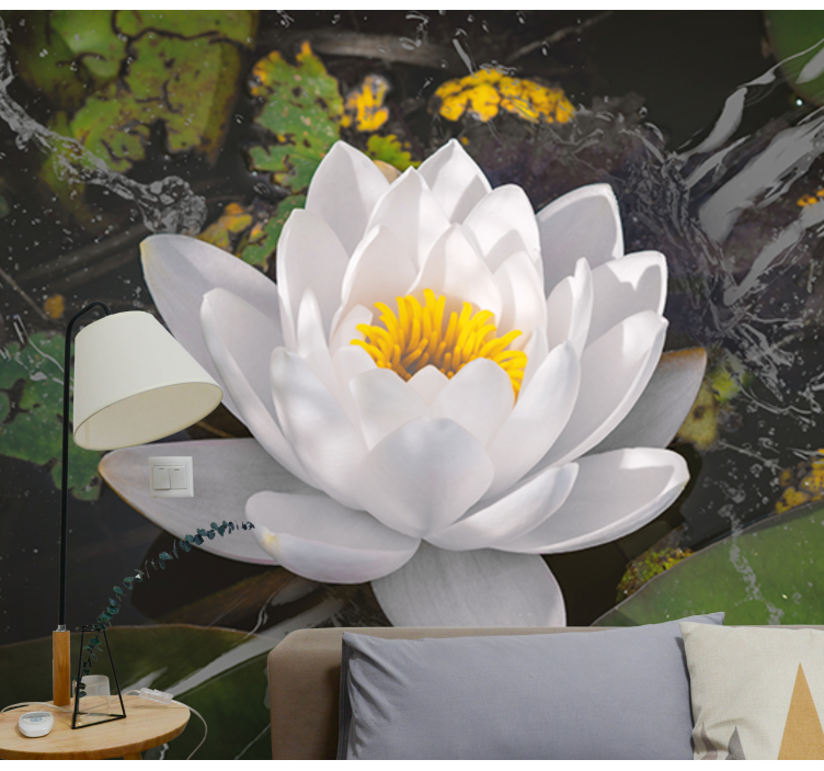 Flower mural lotus blossom tranquility - TenStickers