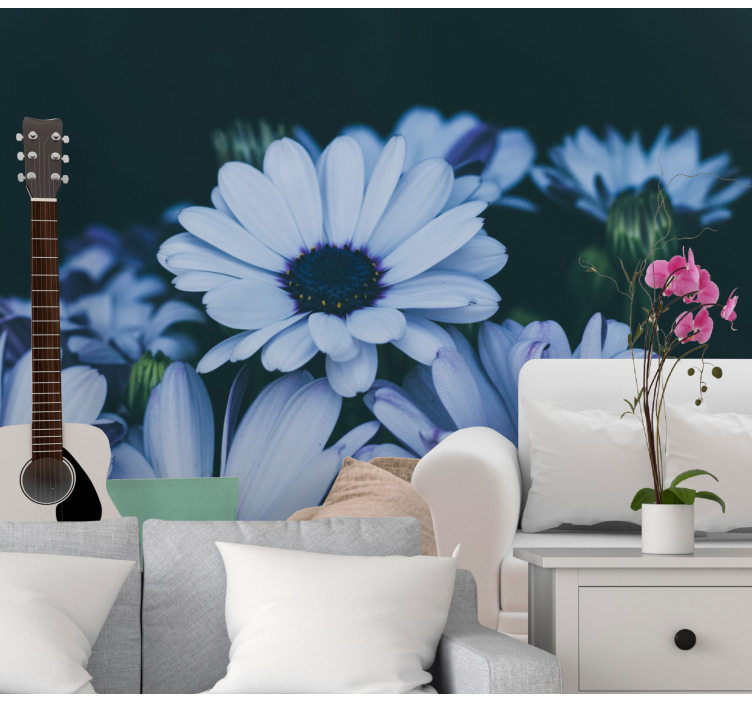 Flower mural serene floral display - TenStickers