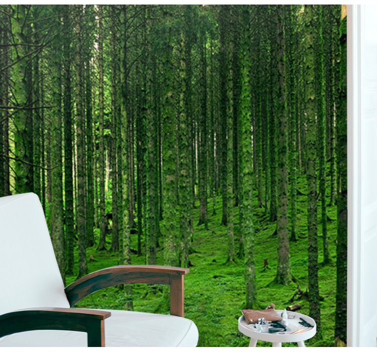 Forest wall mural verdant woodland design - TenStickers