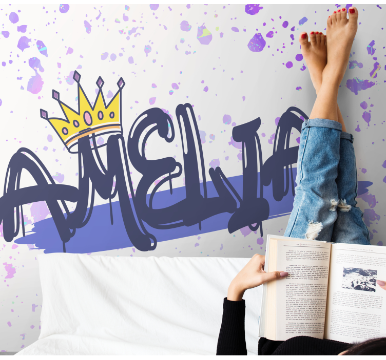 Girl graffiti with a crown Urban Art Wall Mural - TenStickers