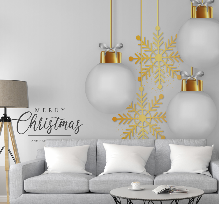 Hanging Christmas decorations wall mural - TenStickers