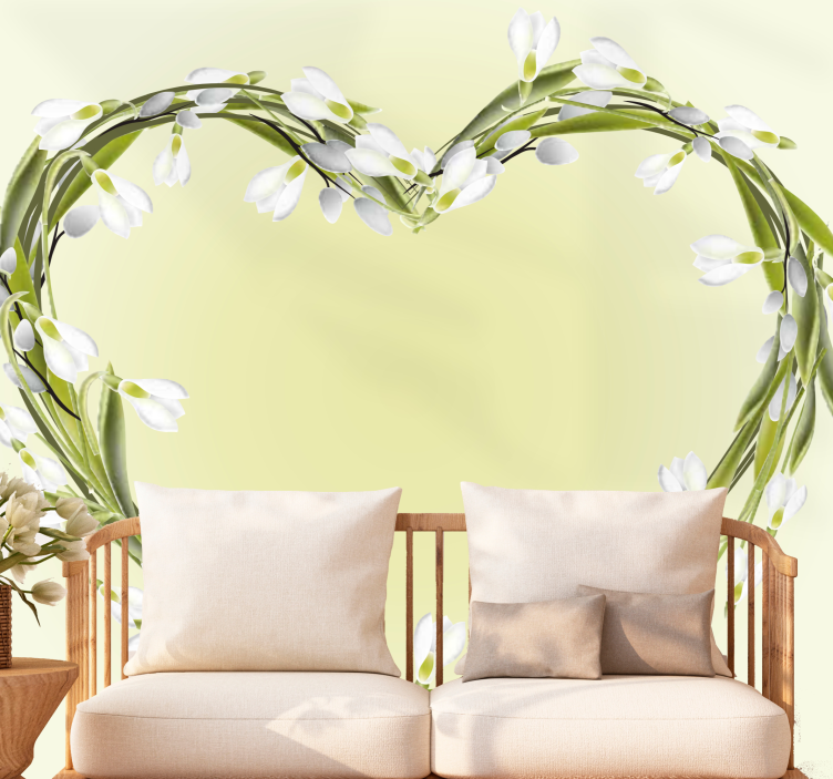 Heart Shaped Blooms flower mural - TenStickers