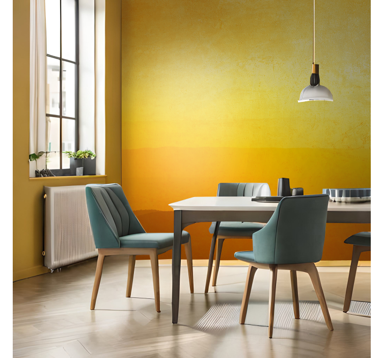 Hills at sunset Yellow wall mural - TenStickers