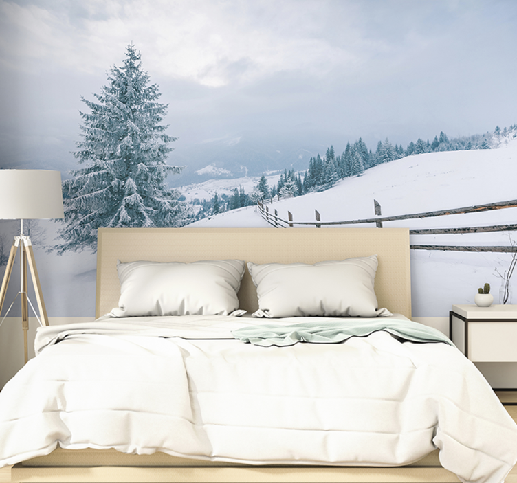 Icy mountain landscape landscape mural - TenStickers