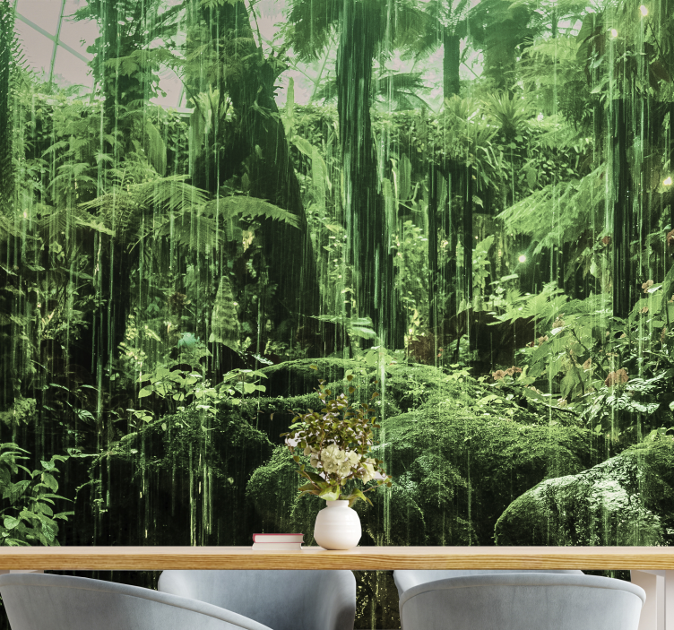 Jungle wall mural lush tropical canopy - TenStickers