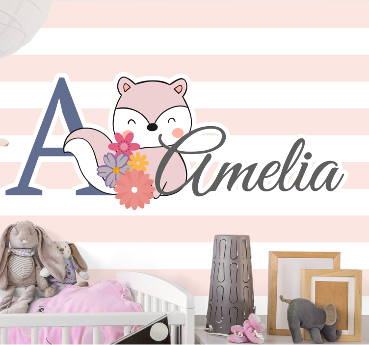 Kids wall mural adorable fox design - TenStickers