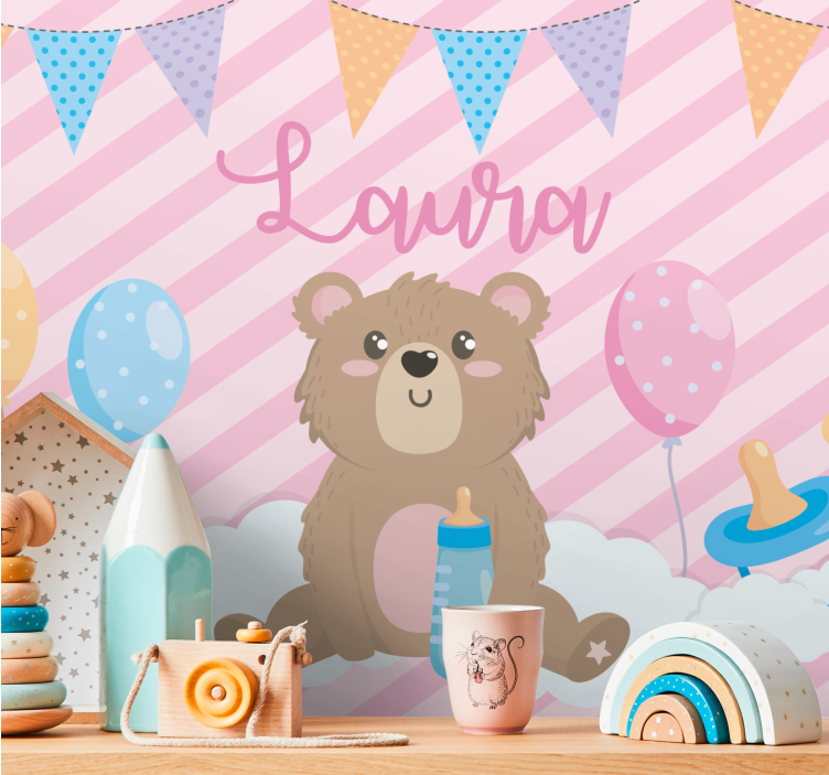 Kids wall mural cute bear illustration - TenStickers