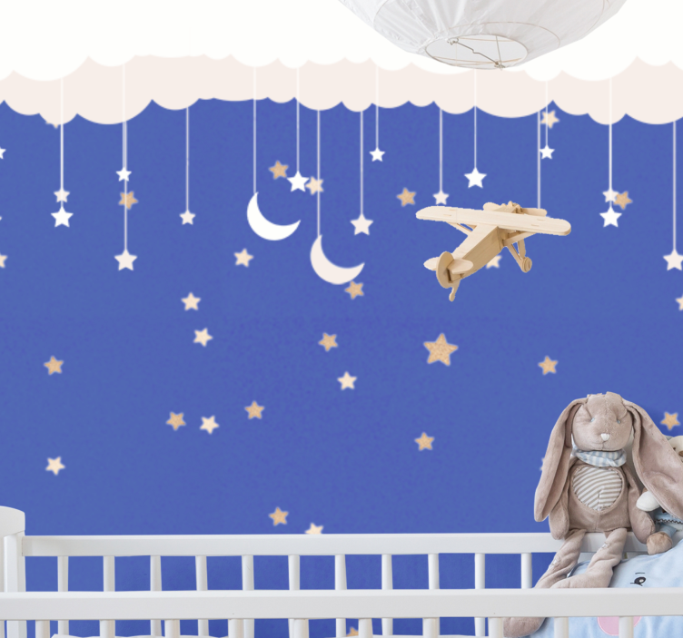 Kids wall mural night sky adventure - TenStickers