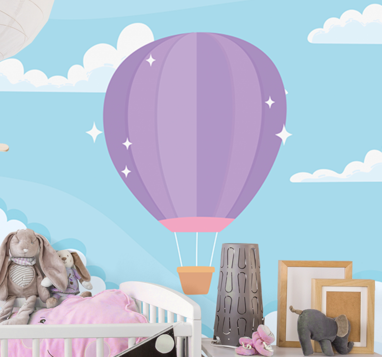 Kids wall mural playful hot air balloons design - TenStickers