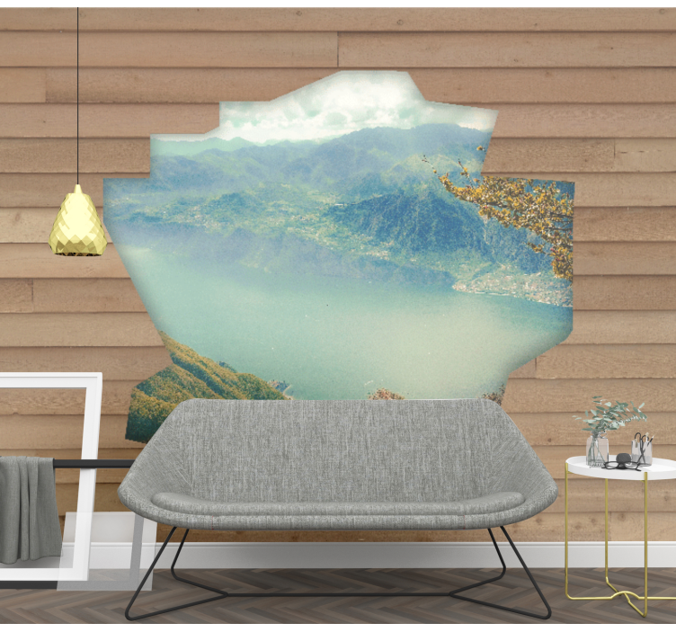 Landscape mural alpine lake viewpoint - TenStickers