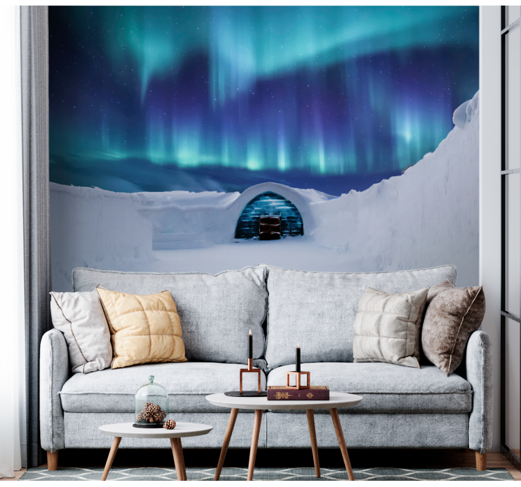 Landscape mural aurora borealis wonderland - TenStickers