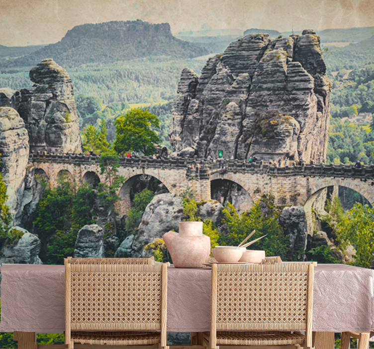 Landscape mural bastei bridge view - TenStickers