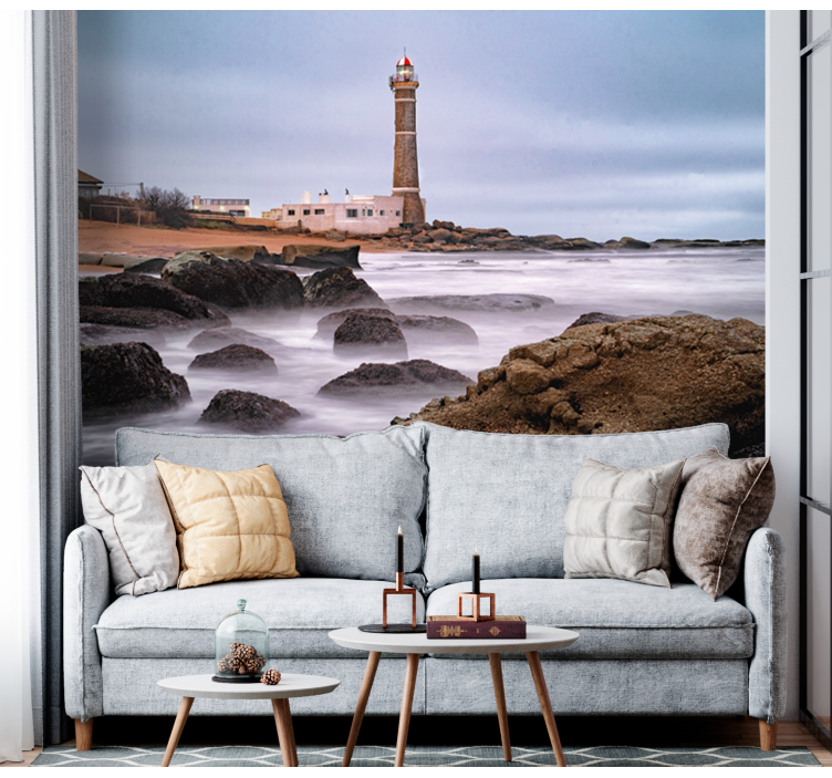 Landscape mural coastal lighthouse scene - TenStickers