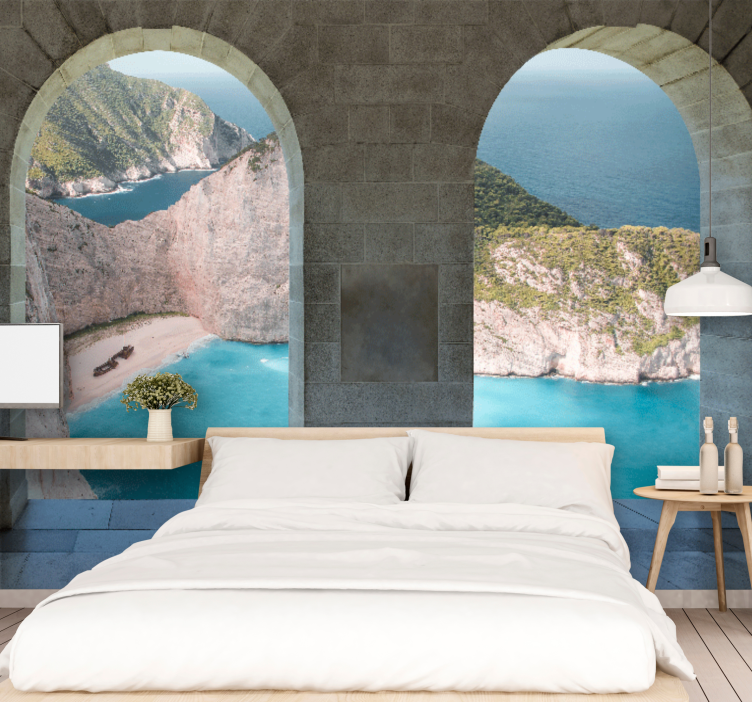 Landscape mural coastal view arch - TenStickers