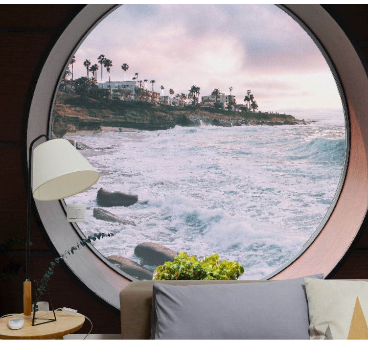 Landscape mural coastal wave scene - TenStickers