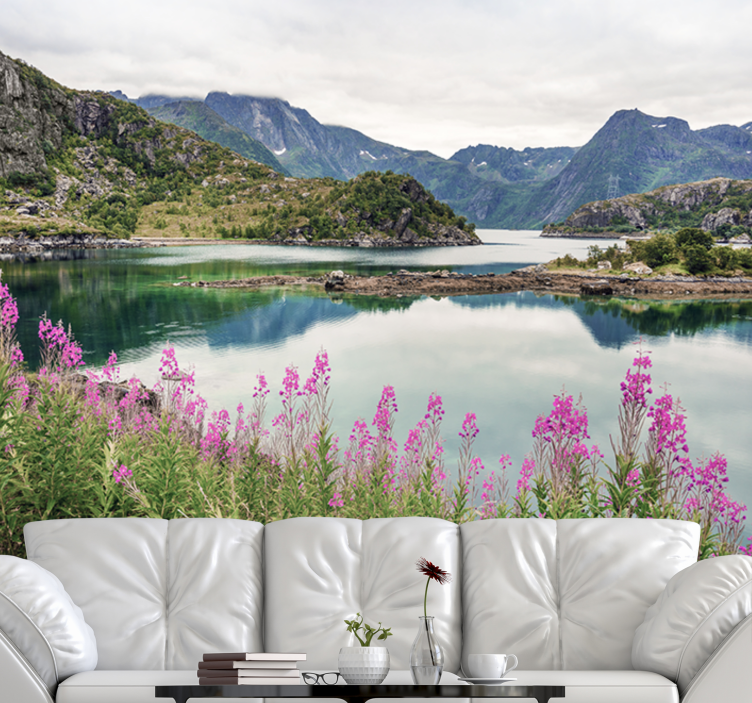 Landscape mural enchanting norwegian fjord - TenStickers