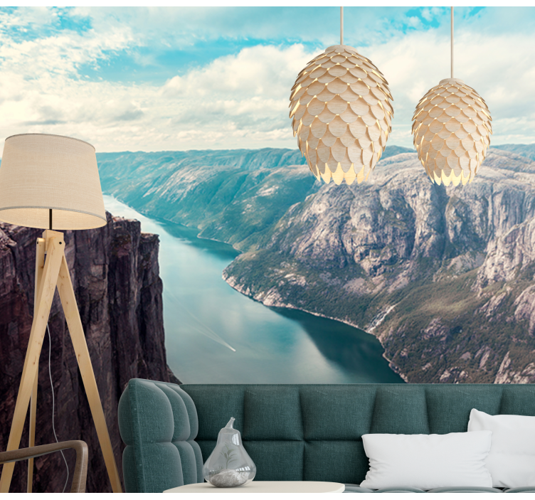 Landscape mural grand fjord view - TenStickers