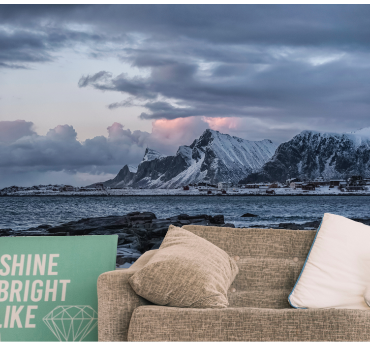 Landscape mural icy summit peaks - TenStickers