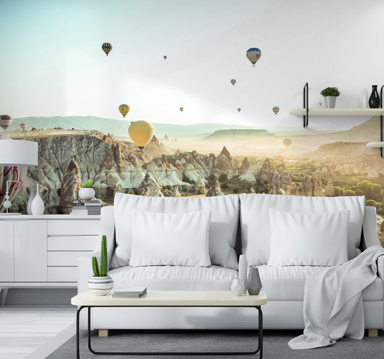 Landscape mural inflatable airships - TenStickers