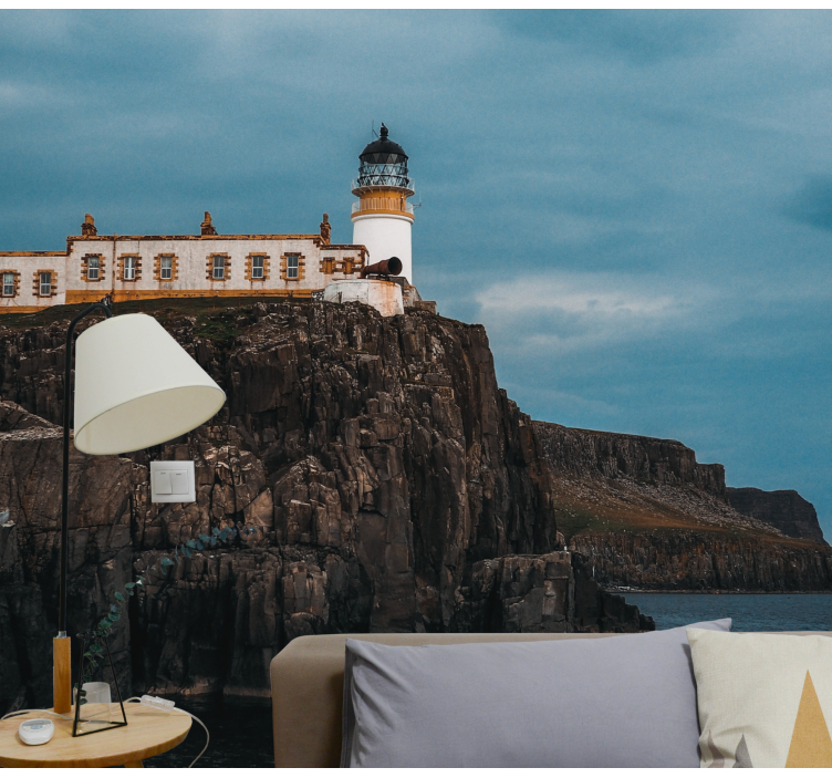 Landscape mural lighthouse on cliffs - TenStickers