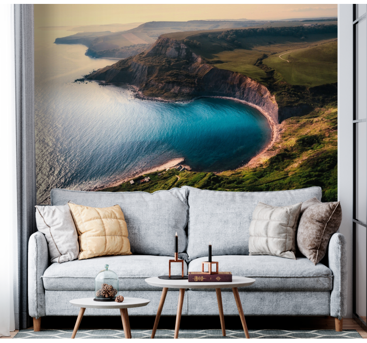 Landscape mural lush coastal horizon - TenStickers