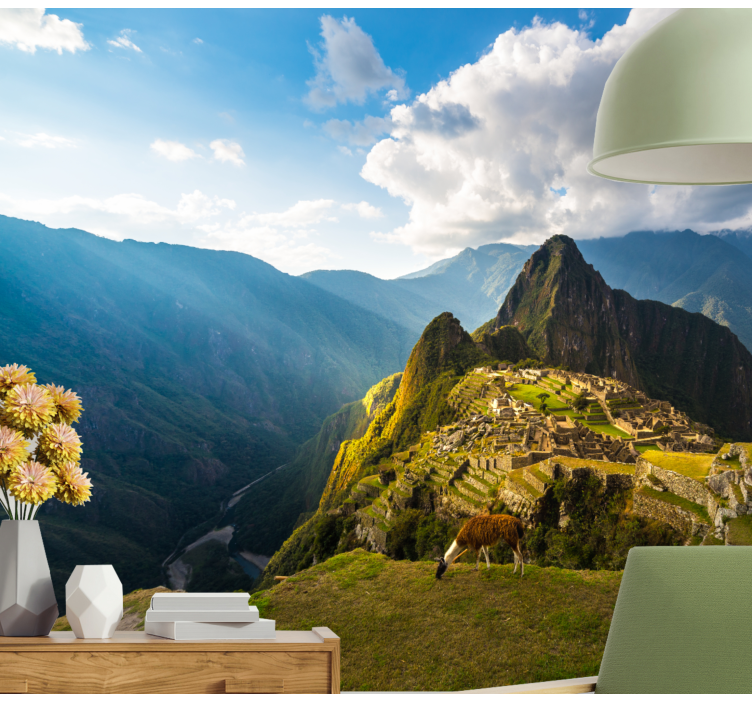 Landscape mural machu picchu view - TenStickers