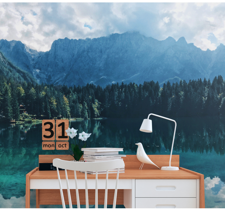 Landscape mural mountain echo lake - TenStickers
