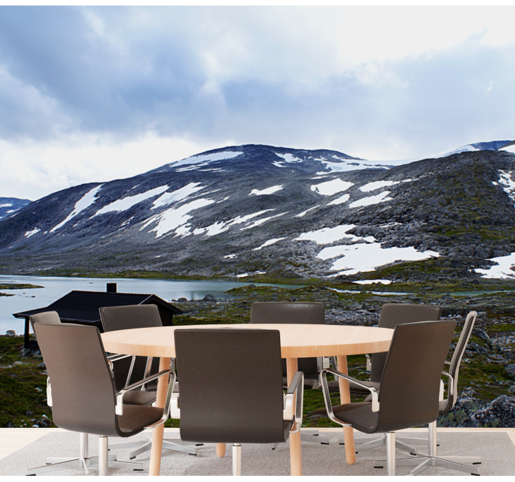 Landscape mural mountain lake getaway - TenStickers