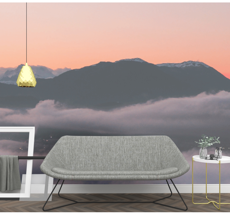Landscape mural mountain sunset view - TenStickers