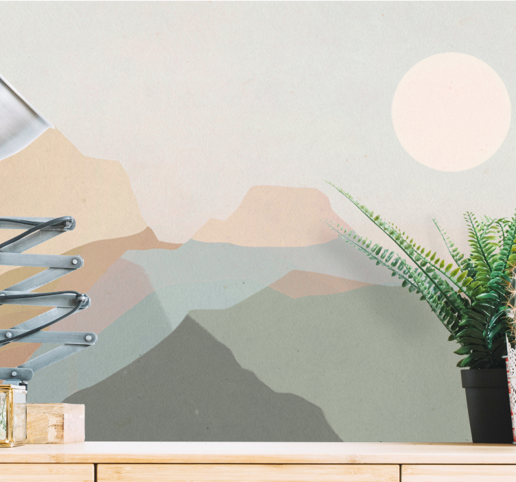 Landscape mural mountain twilight view - TenStickers