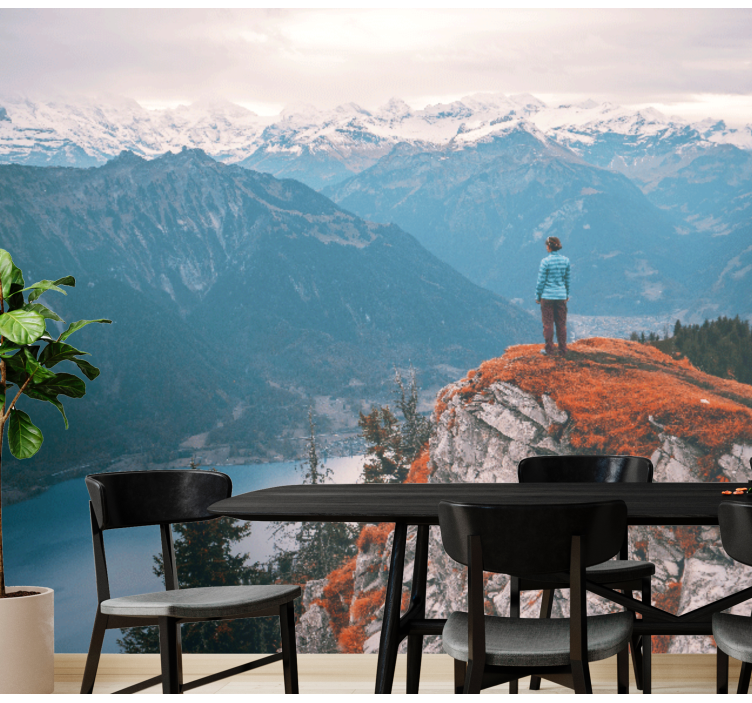 Landscape mural mountain view tranquility - TenStickers