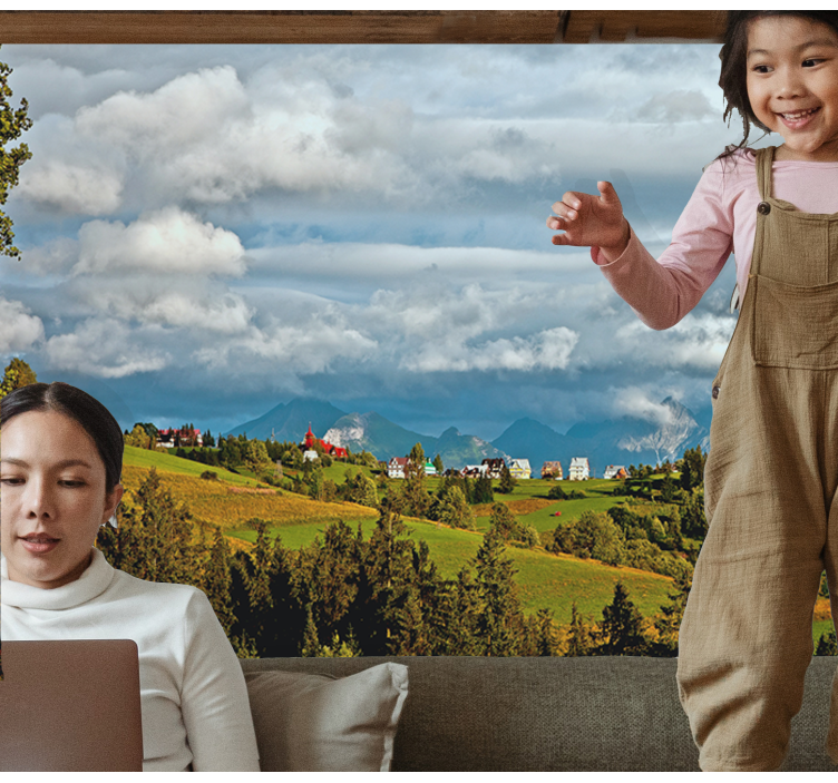 Landscape mural mountainous countryside view - TenStickers