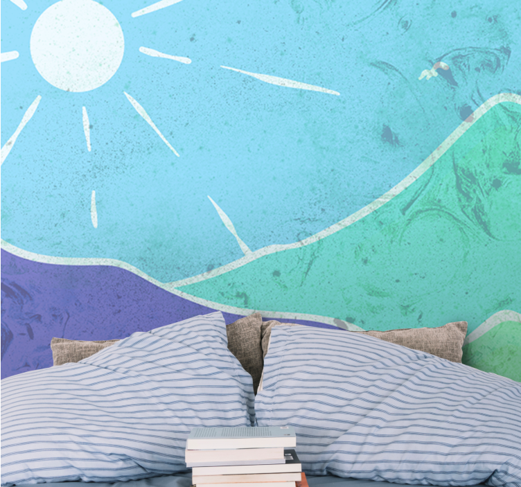 Landscape mural mountainous landscape scene - TenStickers