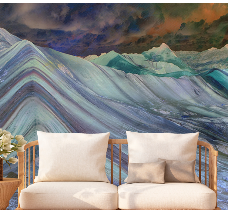 Landscape mural mountainous terrain design - TenStickers