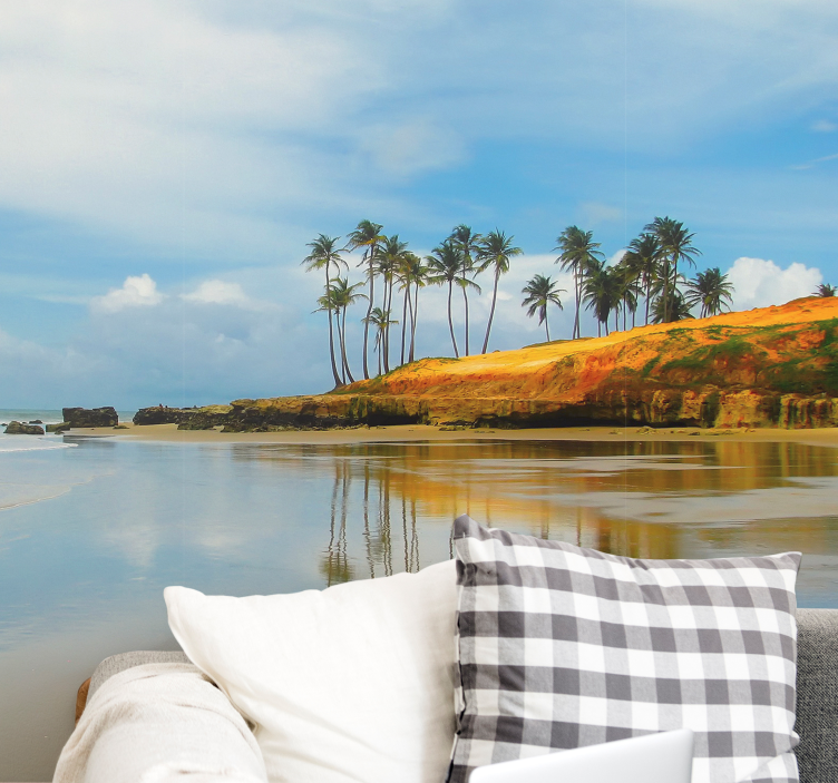 Landscape mural palm tree reflection - TenStickers