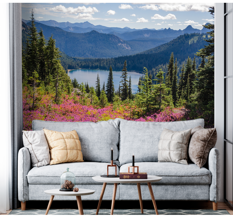 Landscape mural picturesque mountain lake - TenStickers