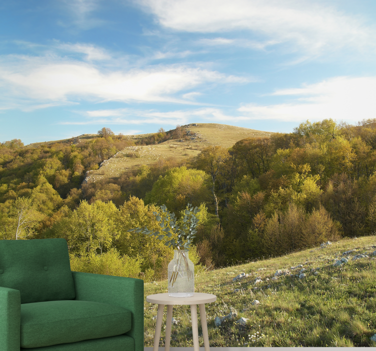 Landscape mural rolling hill scenery - TenStickers