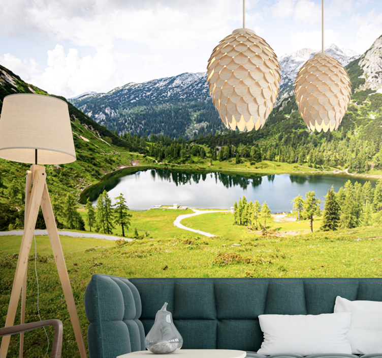 Landscape mural scenic alpine view - TenStickers