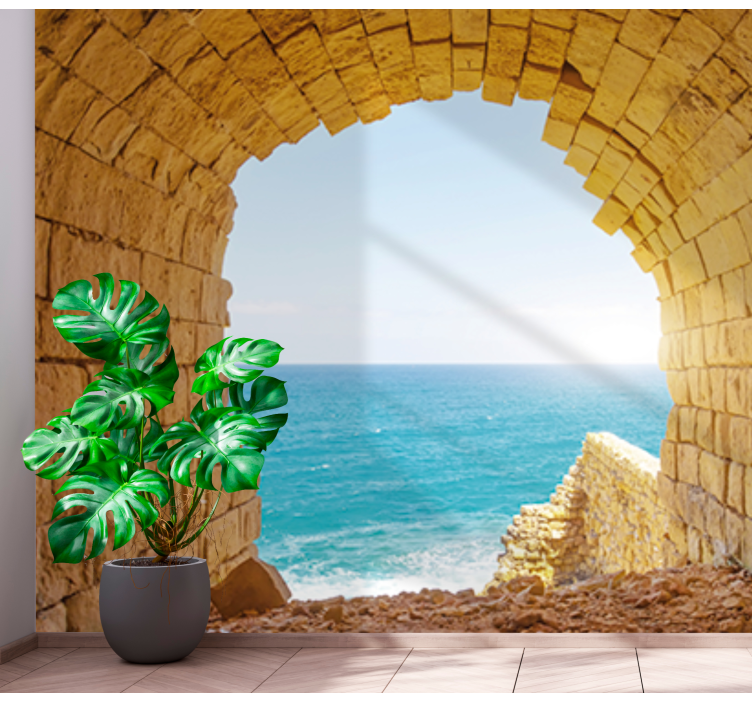 Landscape mural seaside arch view - TenStickers