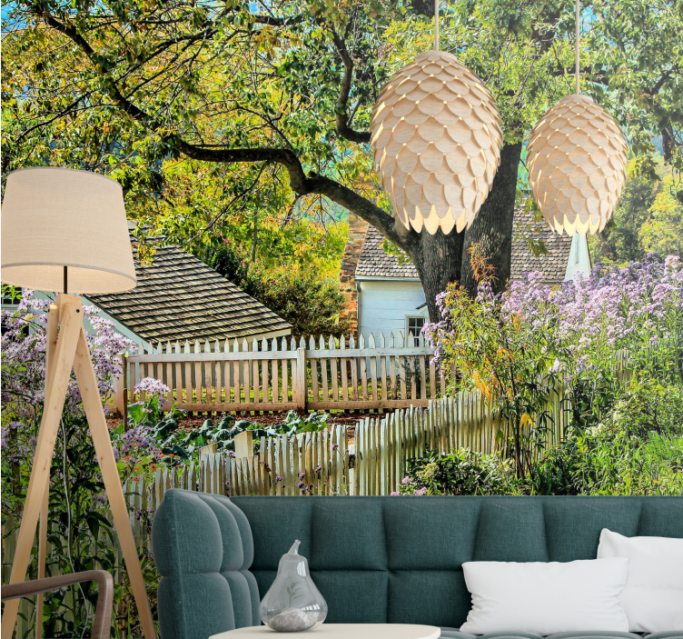 Landscape mural serene garden scene - TenStickers