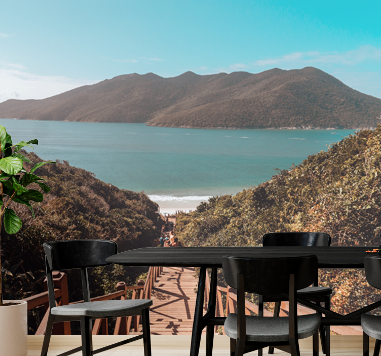 Landscape mural serene ocean pathway - TenStickers