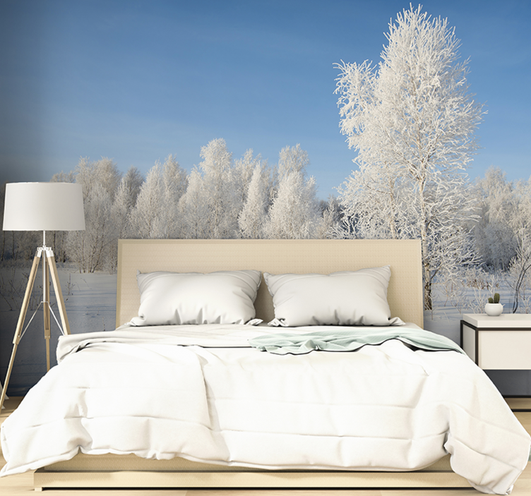 Landscape mural snow-covered trees - TenStickers