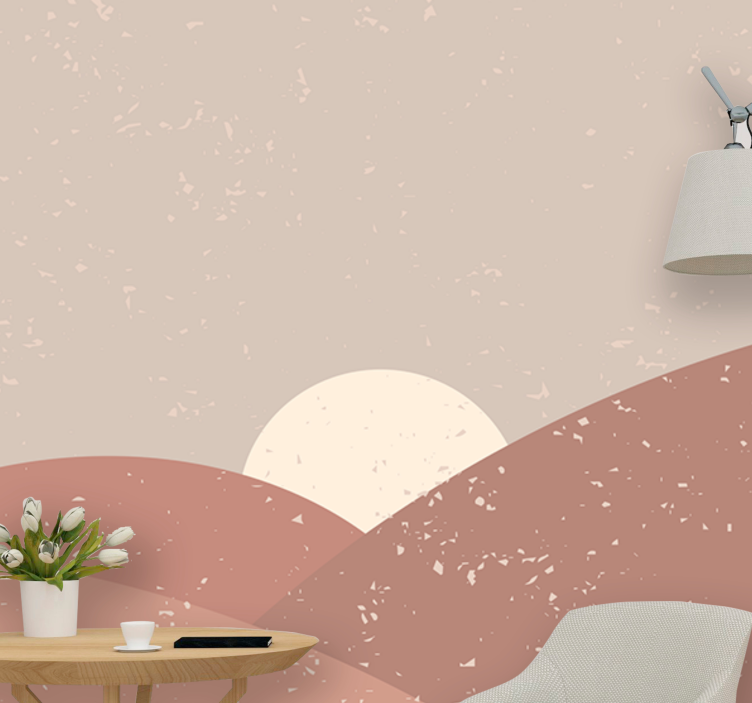 Landscape mural soft hills sunset - TenStickers