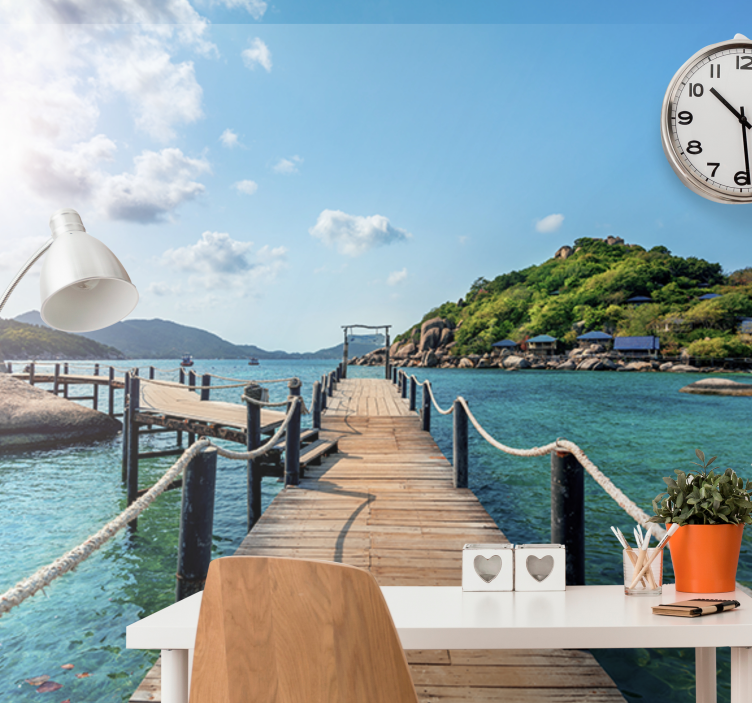 Landscape mural tranquil coastal path - TenStickers